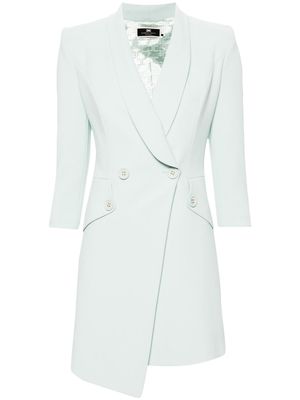 Elisabetta Franchi asymmetric cady blazer minidress - Green