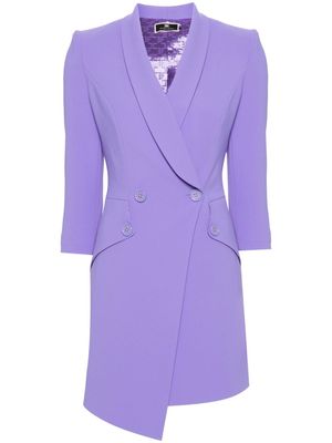 Elisabetta Franchi asymmetric crepe mini dress - Purple