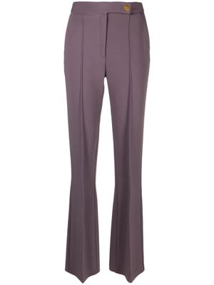 Elisabetta Franchi asymmetric crepe palazzo trousers - Purple