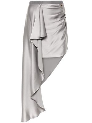 Elisabetta Franchi asymmetric-design satin skirt - Grey