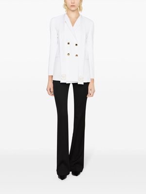 Elisabetta Franchi attached-scarf double-breasted blazer - White