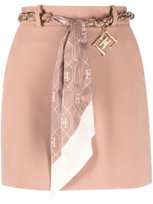 Elisabetta Franchi bandana-belt high-waist miniskirt - Pink