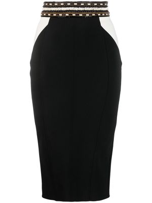 Elisabetta Franchi bead-embellished midi skirt - Black