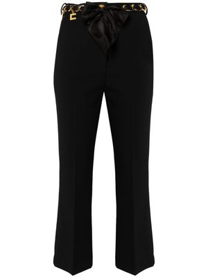 Elisabetta Franchi belted bootcut trousers - Black