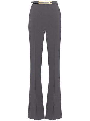 Elisabetta Franchi belted crepe tailored trousers - Grey