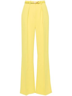 Elisabetta Franchi belted crepe tailored trousers - Yellow