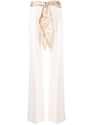 Elisabetta Franchi belted flared trousers - Neutrals