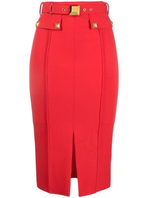 Elisabetta Franchi belted pencil skirt - Red