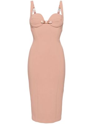 Elisabetta Franchi bow-detail bustier dress - Neutrals