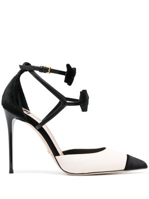 Elisabetta Franchi bow-embellished leather pumps - Neutrals