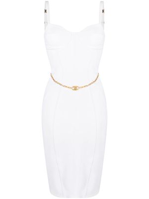 Elisabetta Franchi bustier belted midi dress - 360 AVORIO