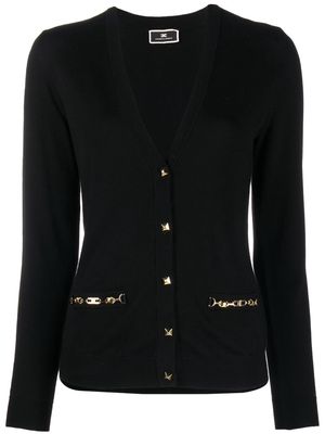Elisabetta Franchi button-fastening knitted cardigan - Black
