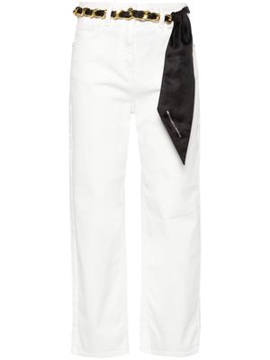Elisabetta Franchi chain-belt straight jeans - White