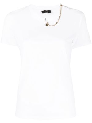 Elisabetta Franchi chain-detail cotton T-shirt - White