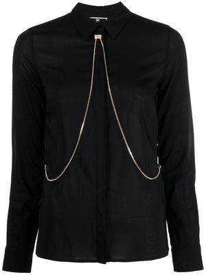 Elisabetta Franchi chain-detail cropped shirt - Black