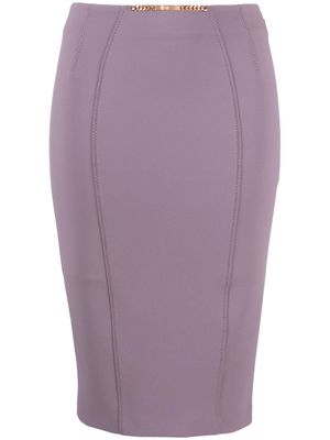 Elisabetta Franchi chain-detail pencil skirt - Purple