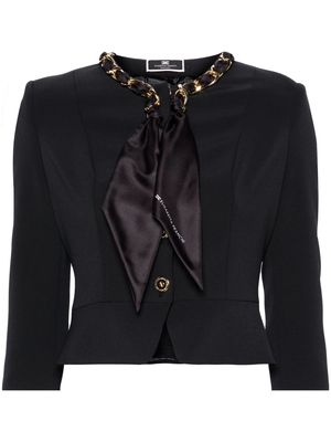 Elisabetta Franchi chain-detailed cropped jacket - Black