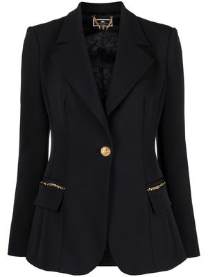 Elisabetta Franchi chain-embellished crepe blazer - Black