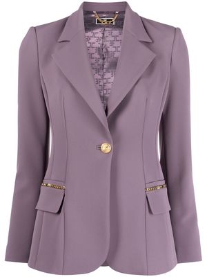Elisabetta Franchi chain-embellished crepe blazer - Purple