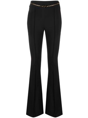 Elisabetta Franchi chain-embellished high-waisted trousers - Black