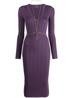 Elisabetta Franchi chain-embellished midi dress - Purple