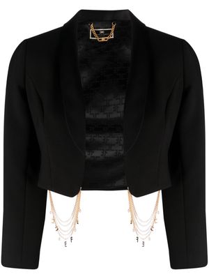 Elisabetta Franchi chain-link cropped blazer - Black
