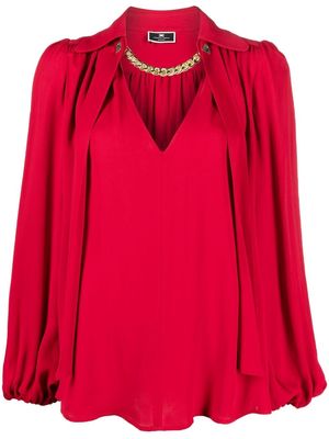 Elisabetta Franchi chain-link detail blouse - Red