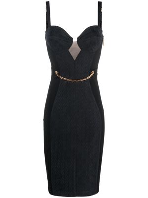 Elisabetta Franchi chain link-detail sleeveless midi dress - Black