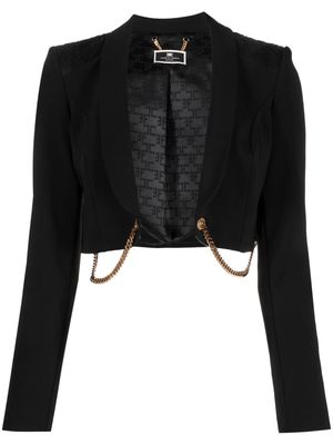 Elisabetta Franchi chain-link detailing cropped jacket - Black