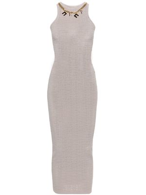 Elisabetta Franchi chain-link sleeveless maxi dress - Grey