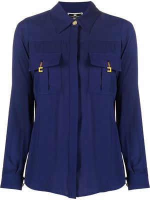 Elisabetta Franchi charm-detail long-sleeve shirt - Blue