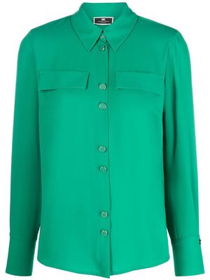 Elisabetta Franchi chest-pocket button-up shirt - Green