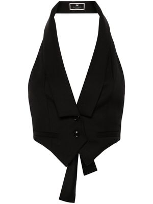 Elisabetta Franchi Cool twill-wool waistcoat - Black