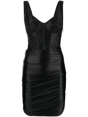 Elisabetta Franchi corset-style sleeveless mini dress - Black
