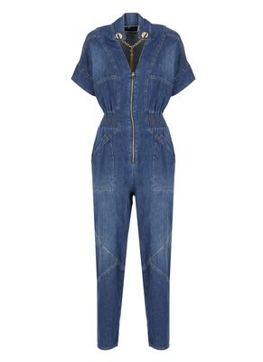 Elisabetta Franchi Cotton Denim Jumpsuit