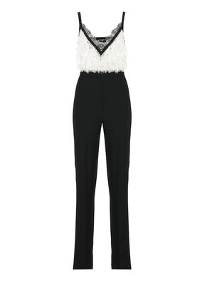 Elisabetta Franchi Crepe Jumpsuit With Embroidered Top