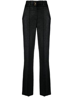 Elisabetta Franchi crepe-texture high-waist trousers - Black
