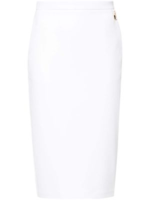Elisabetta Franchi crepe-textured midi shirt - White