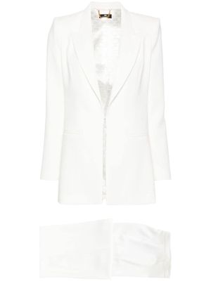 Elisabetta Franchi crepe-textured suit - White