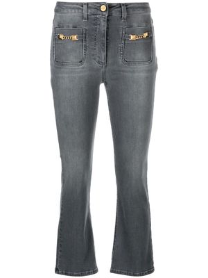 Elisabetta Franchi cropped flared jeans - Grey
