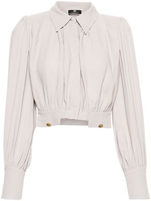 Elisabetta Franchi cropped georgette shirt - Grey