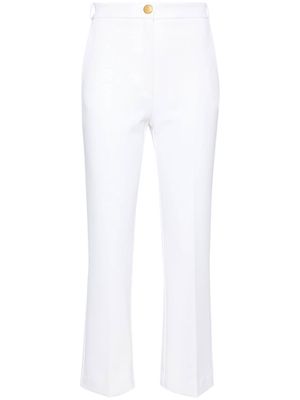 Elisabetta Franchi cropped-leg crepe trousers - White