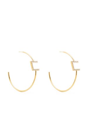 Elisabetta Franchi crystal-embellished hoop earrings - Gold
