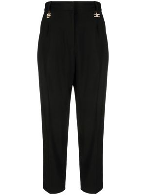 Elisabetta Franchi crystal-embellished tapered trousers - Black
