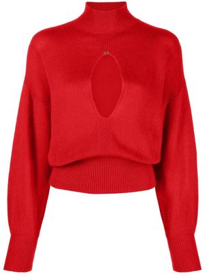 Elisabetta Franchi cut-out cropped jumper - Red