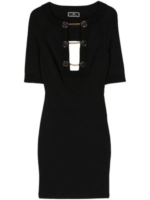 Elisabetta Franchi decorative-buttons minidress - Black