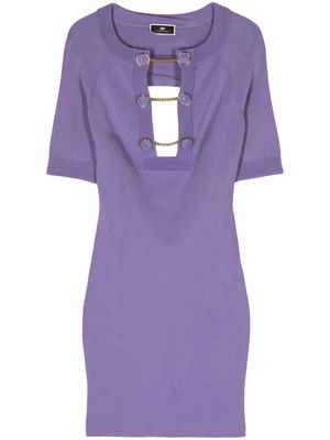 Elisabetta Franchi decorative-buttons minidress - Purple