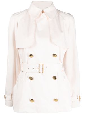 Elisabetta Franchi double-breasted belted short trench - Neutrals