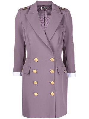 Elisabetta Franchi double-breasted crepe blazer minidress - Purple
