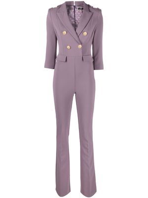 Elisabetta Franchi double-breasted crepe jumpsuit - Purple